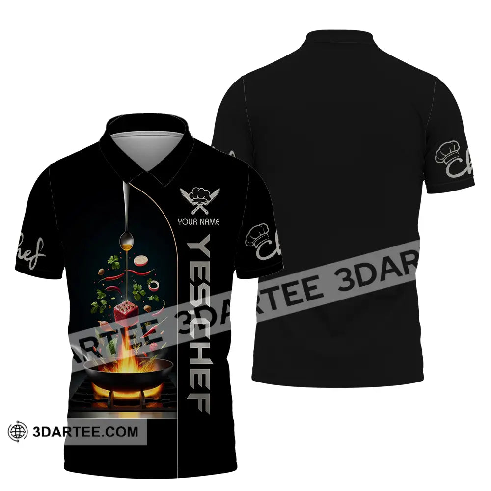 Unisex Shirt - Custom Text Shirt Yes Chef Shirt Polo Shirt / S T-shirt