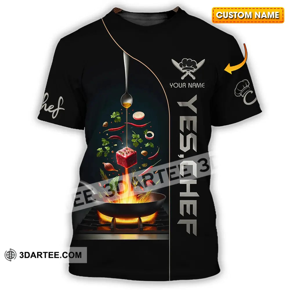 Unisex Shirt - Custom Text Shirt Yes Chef Shirt T-shirt