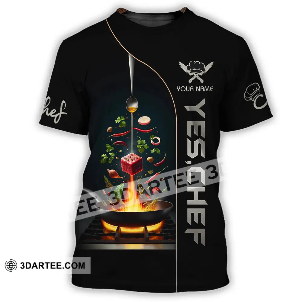 Unisex Shirt - Custom Text Shirt Yes Chef Shirt T-Shirt / S T-shirt