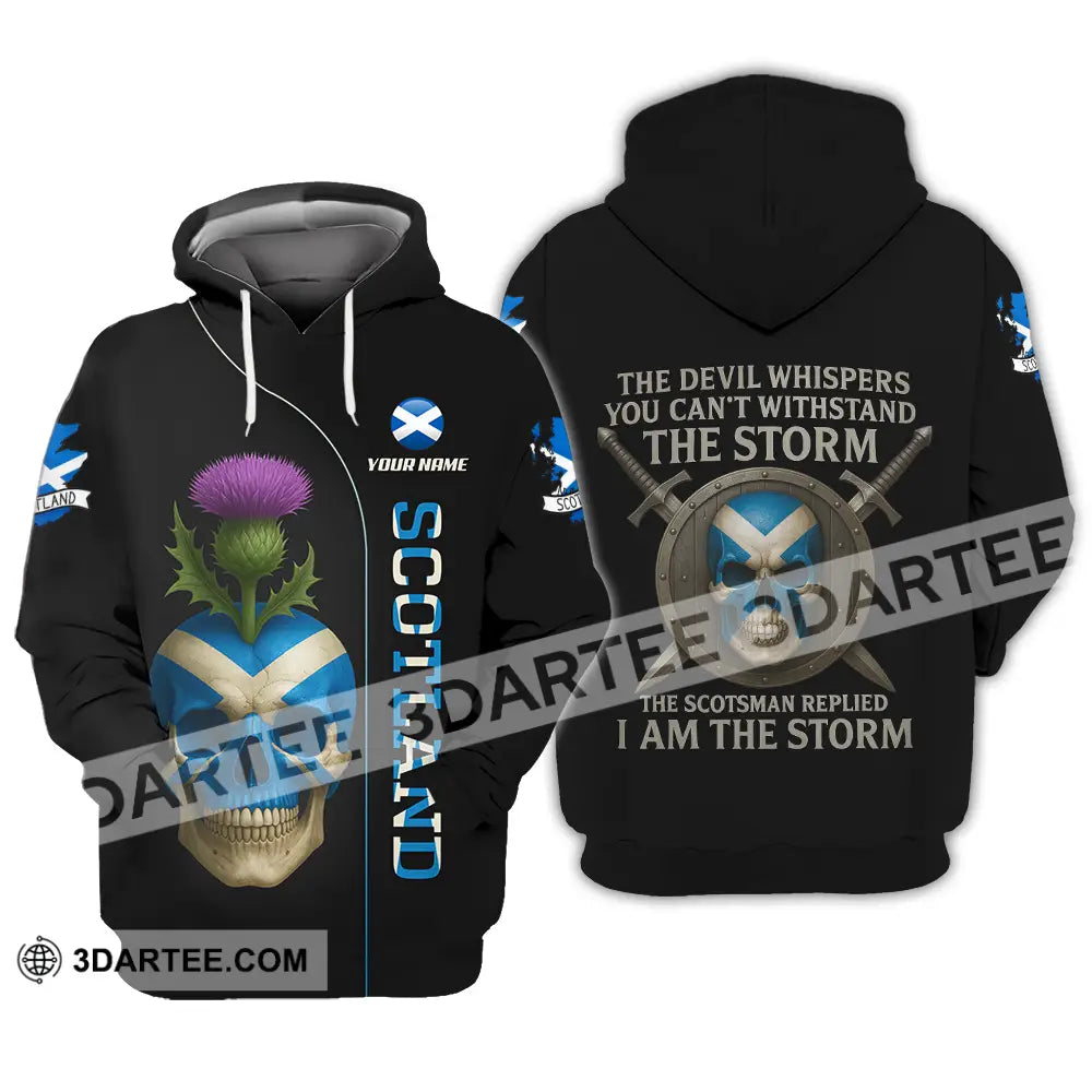Unisex Shirt - Custom The Devil Whispers You Cannot Withstand The Storm Scotland Shirt Hoodie / S T-shirt