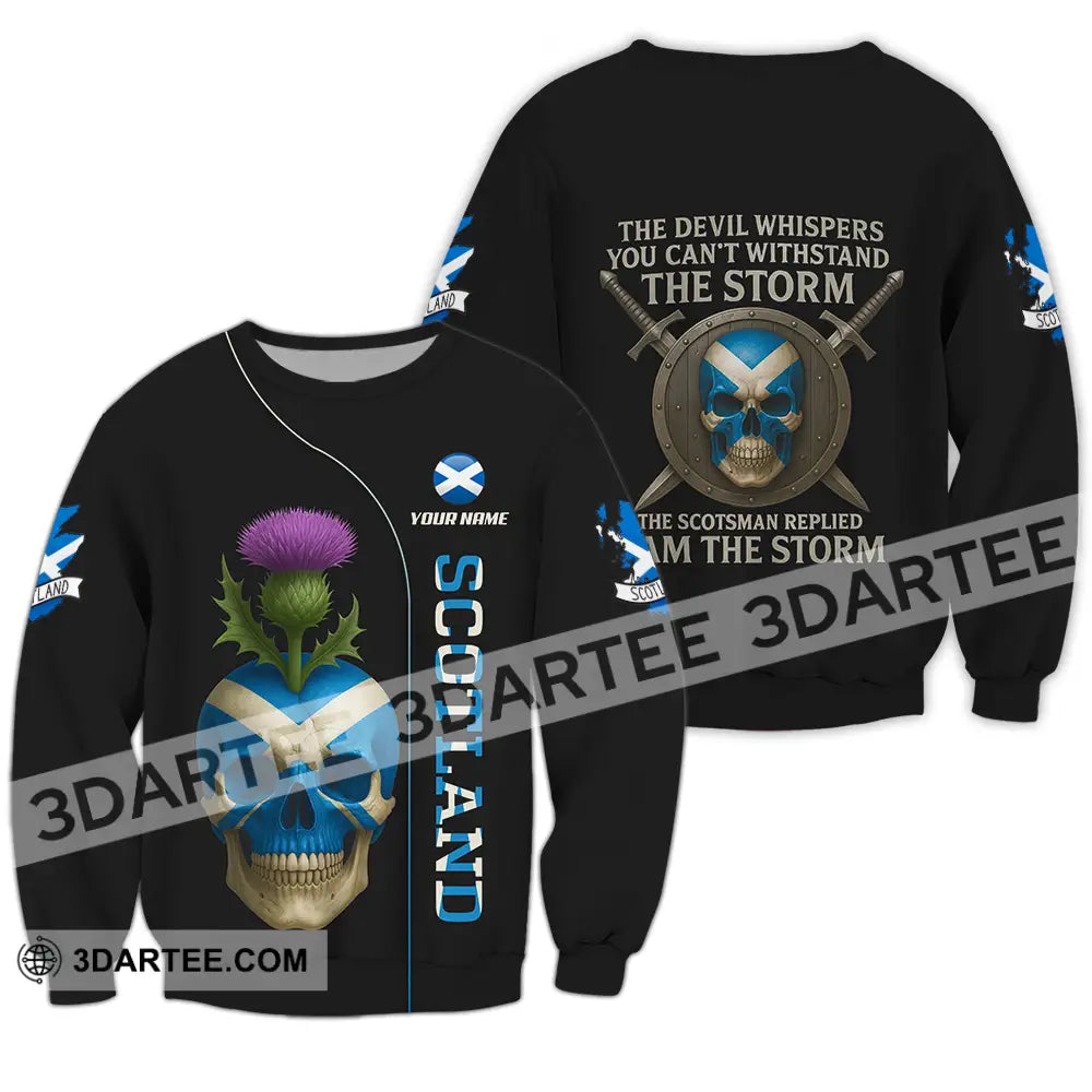 Unisex Shirt - Custom The Devil Whispers You Cannot Withstand The Storm Scotland Shirt Long Sleeve / S T-shirt