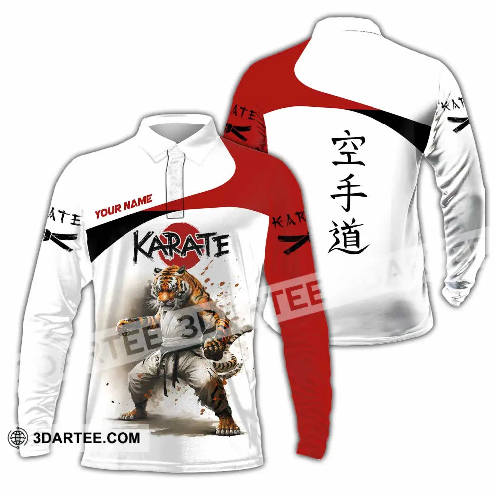 Unisex Shirt - Custom Tiger Karate Shirt Long Sleeve Polo / S T-shirt