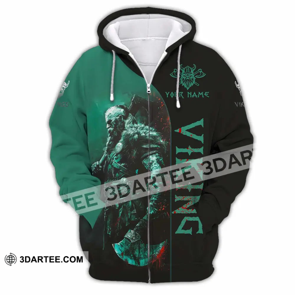 Unisex Shirt Custom Viking Shirt Zipper Hoodie / S T shirt
