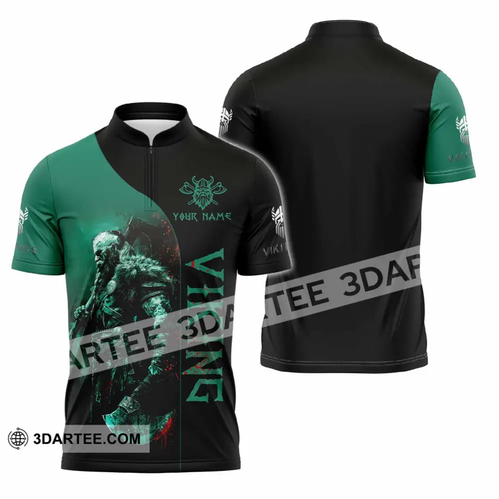 Unisex Shirt Custom Viking Shirt Zipper Polo Shirt / S T shirt