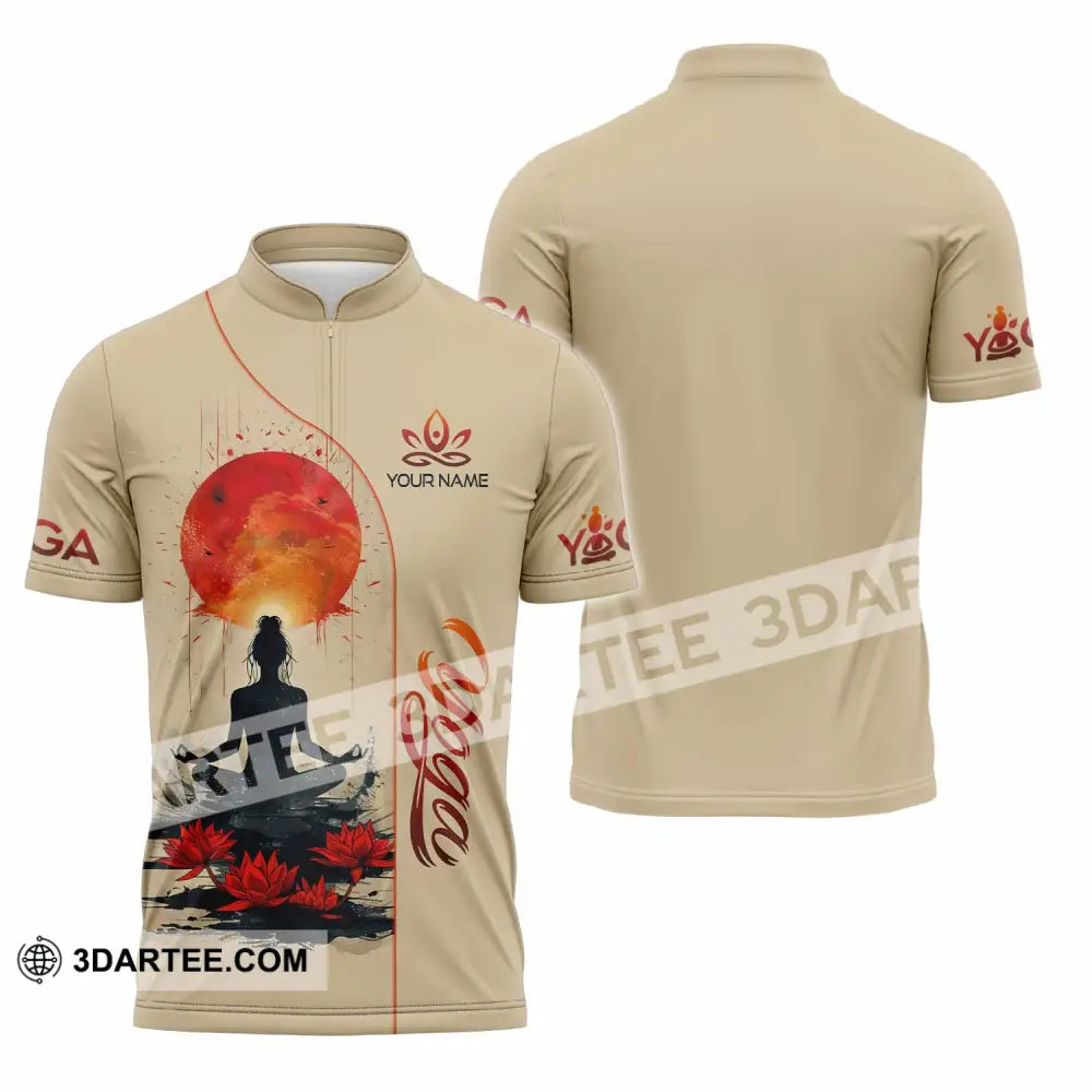 Unisex Shirt - Custom Yoga Relax Shirt Zipper Polo Shirt / S T-shirt