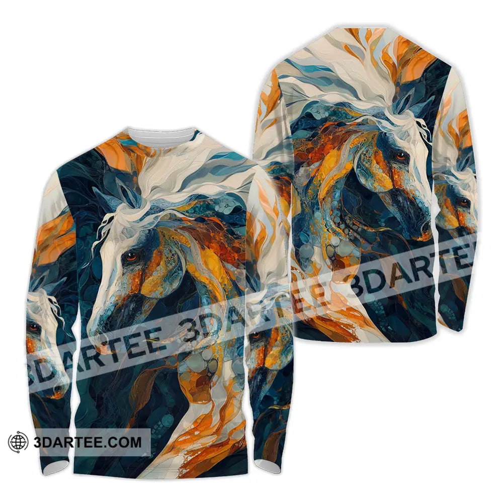 Unisex Shirt - Horse Funny Graphic Shirt Long Sleeve Shirt / S T-shirt