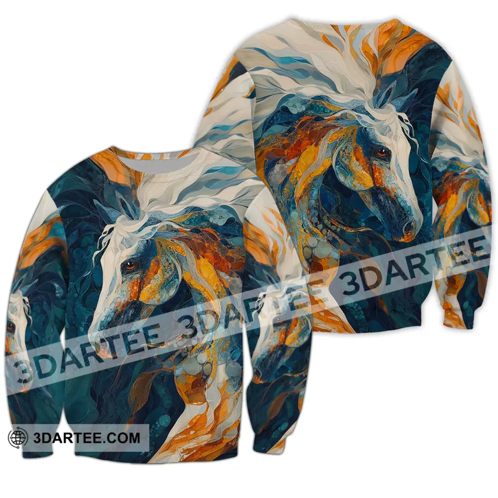 Unisex Shirt - Horse Funny Graphic Shirt Long Sleeve / S T-shirt