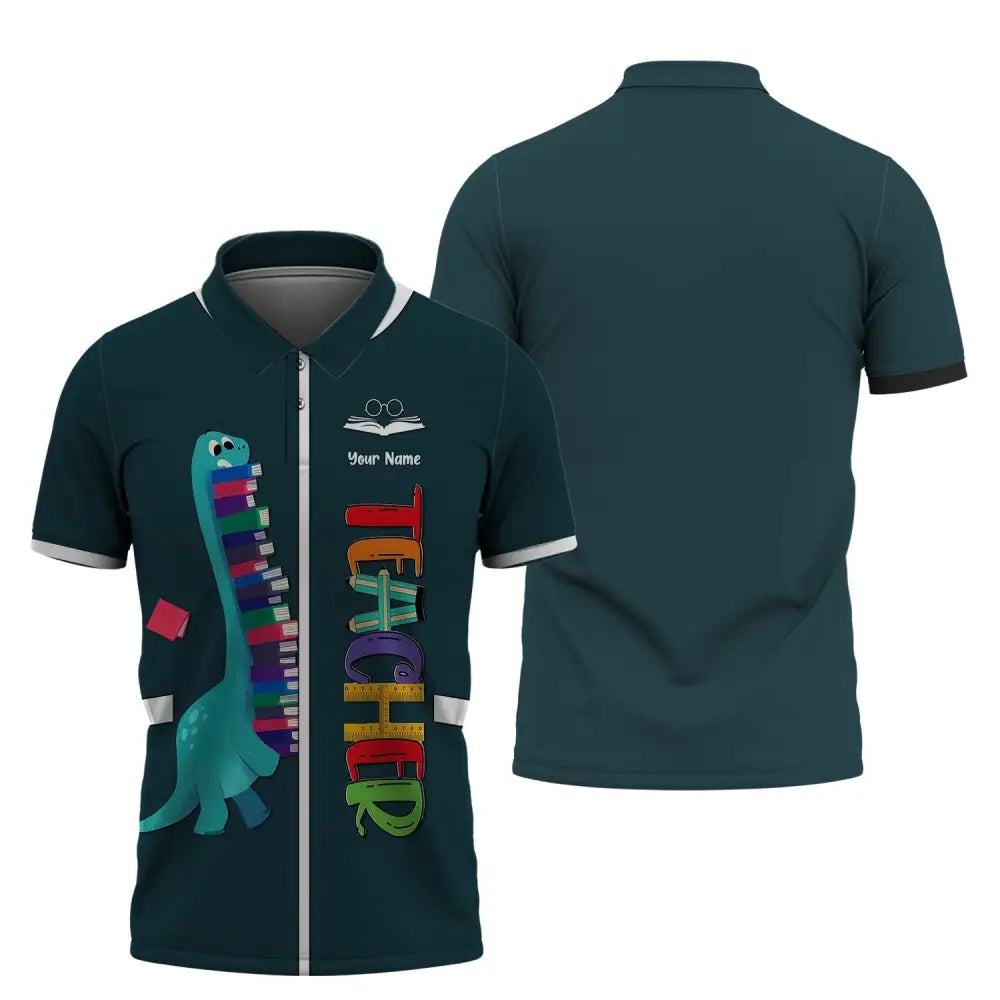 Unisex Shirt Teacher Hoodie Dinosaur Gift For Teachers Polo / S T-Shirt