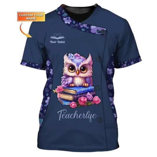 Unisex Shirt Teacher Hoodie Owl Gift For Teachers T-Shirt / S