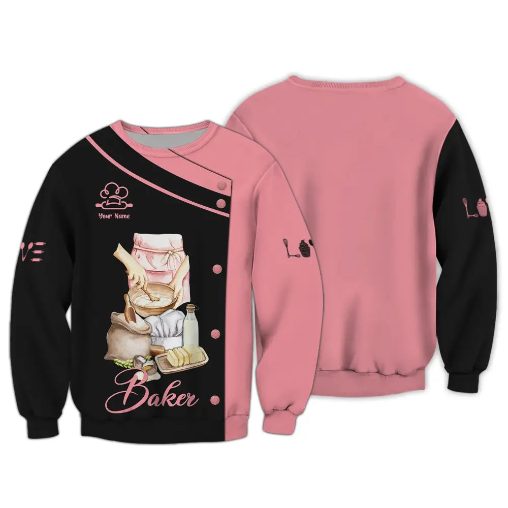 Unisex T-Shirt Baker Shirt T-Shirt Baking Gift For Lovers Long Sleeve / S