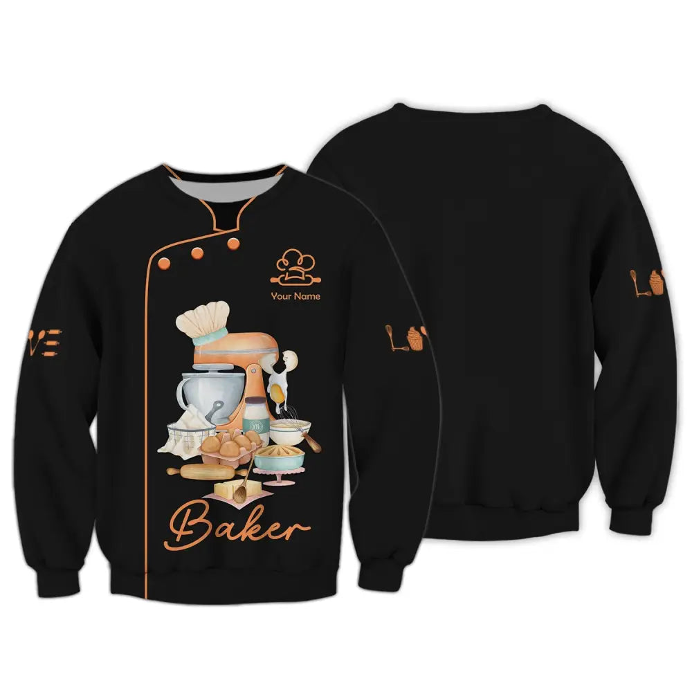 Unisex T-Shirt Baker Shirt Hoodie Baking Gift For Lovers Long Sleeve / S