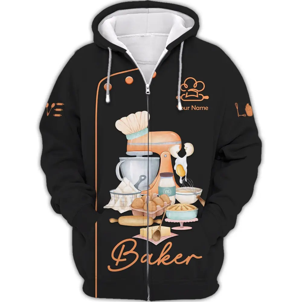 Unisex T-Shirt Baker Shirt Hoodie Baking Gift For Lovers Zipper / S