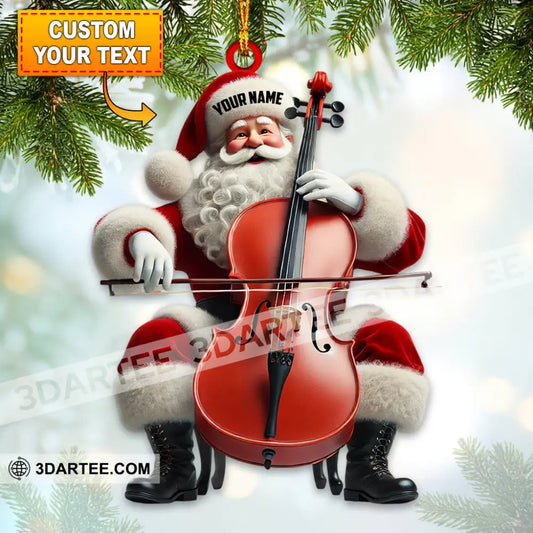 Upright Bass Santa Home Decor Christmas Ornament Personalized Ornament 3.54’’ / 1 Ornament Ornament
