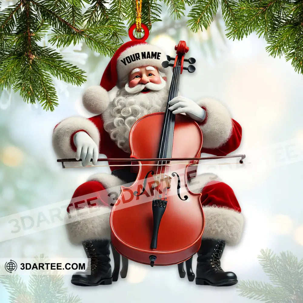 Upright Bass Santa Home Decor Christmas Ornament Personalized Ornament Ornament