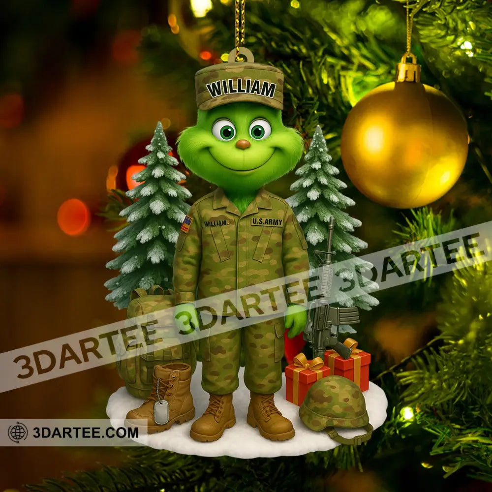 US Army Home Decor Christmas Ornament Personalized Ornament Ornament