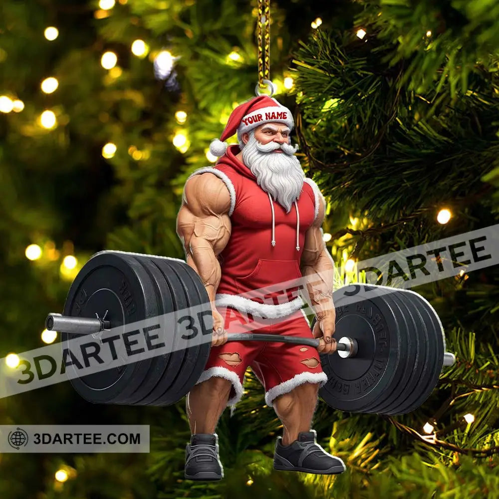 Weightlifting Santa Home Decor Christmas Ornament Personalized Ornament Ornament