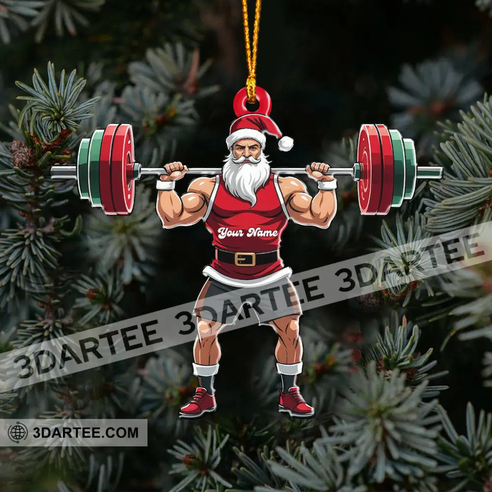 Weightlifting Santa Home Decor Christmas Ornament Personalized Ornament Ornament