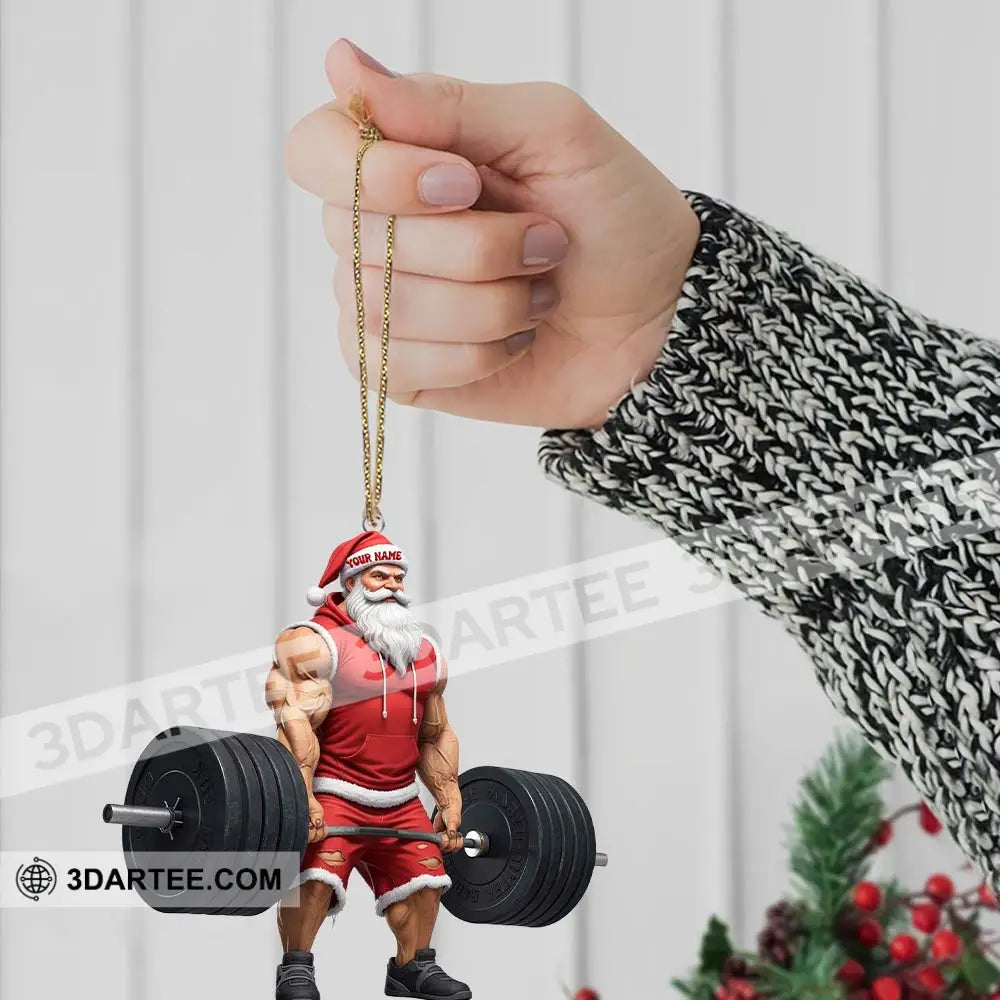Weightlifting Santa Home Decor Christmas Ornament Personalized Ornament Ornament