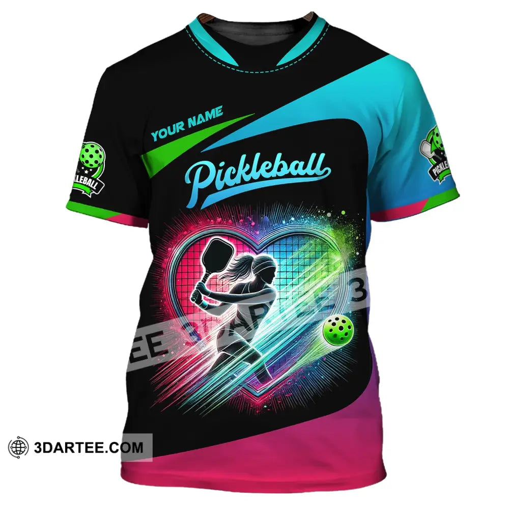 Woman Shirt Custom Name Pickleball T-Shirt For Club Gift Players / S T-Shirt