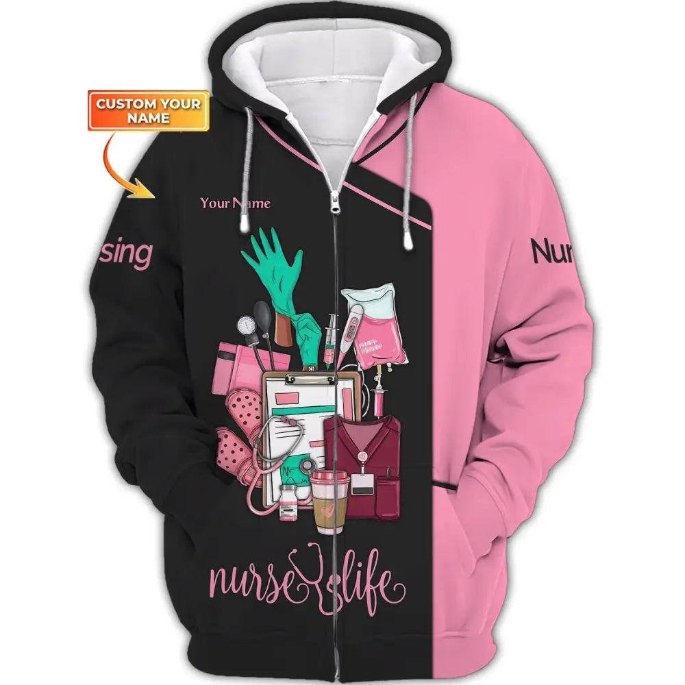 Woman Shirt Nursing Nurse Hoodie For Nurses Zipper / S T-Shirt