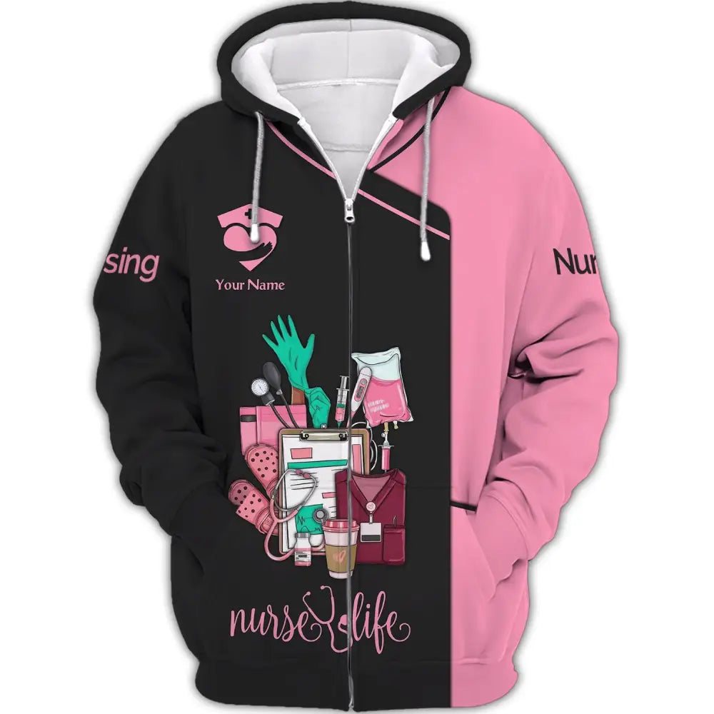 Woman Shirt Nursing Nurse Hoodie For Nurses Zipper / S T-Shirt