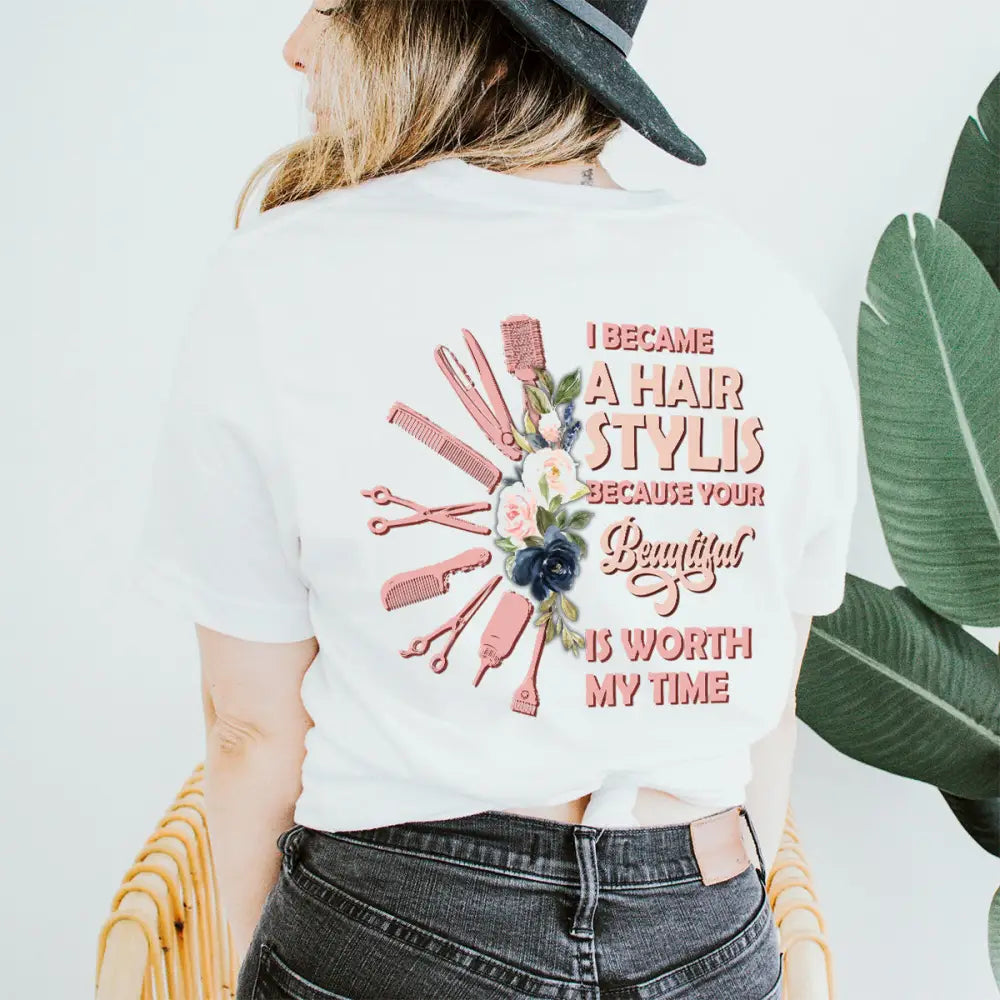 Woman T-Shirt Hairdresser Tshirt Shirt For Hairstylists T-Shirt