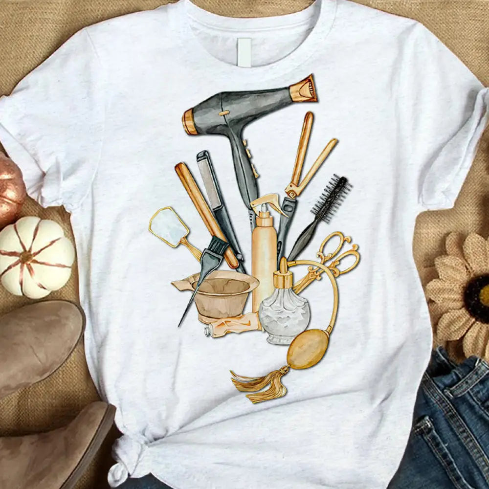 Woman T-Shirt Hairdresser Tshirt Shirt For Hairstylists T-Shirt