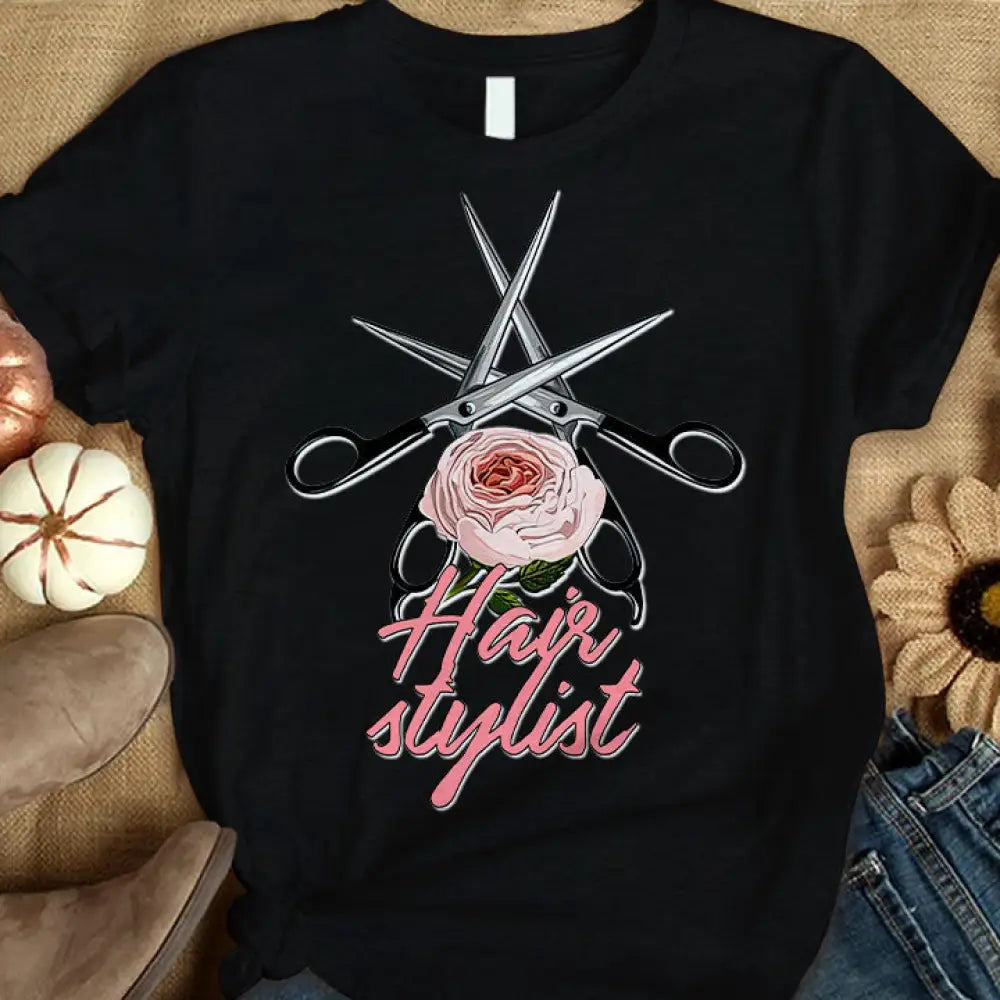 Woman T-Shirt Hairdresser Tshirt Shirt For Hairstylists Classic Tee / Black S T-Shirt