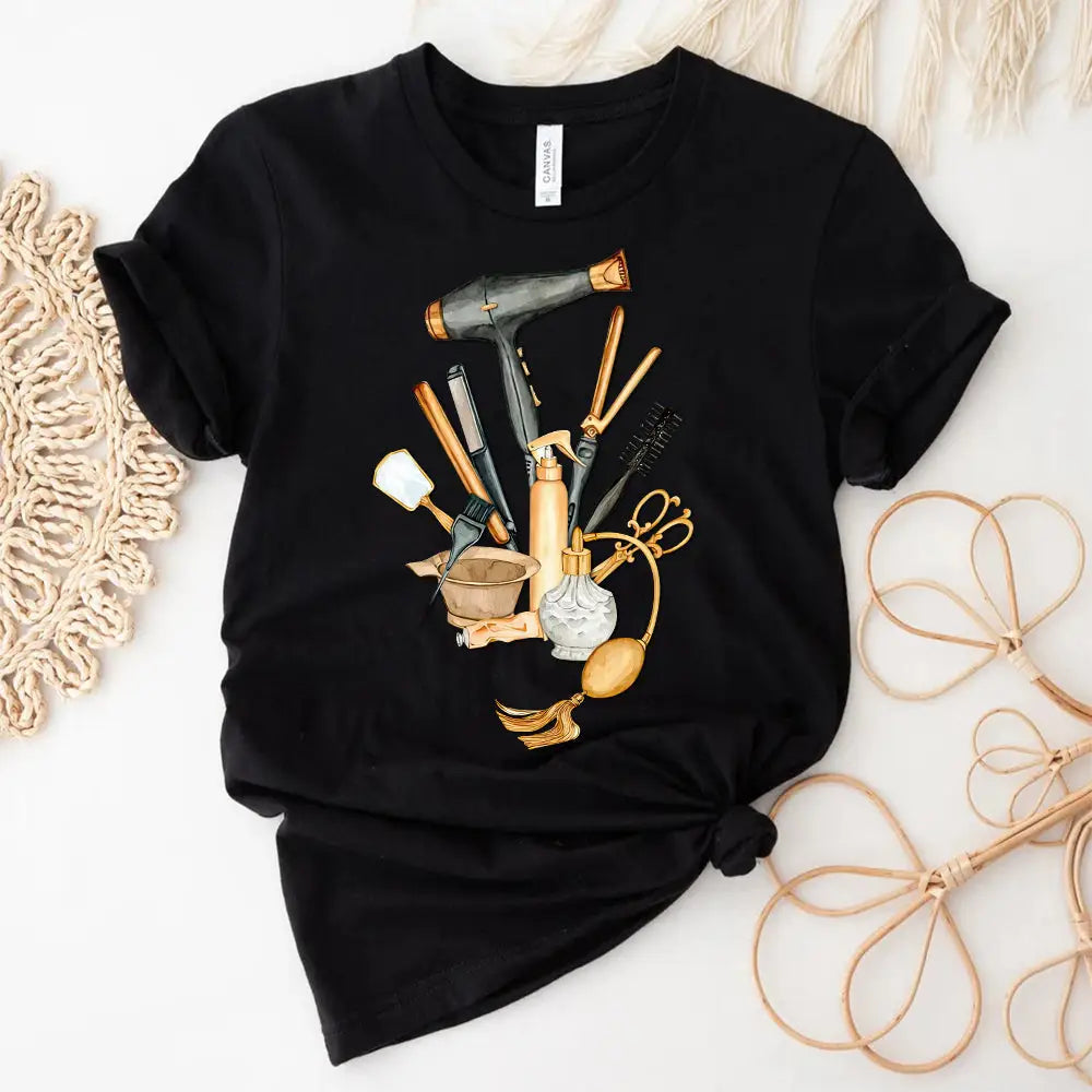 Woman T-Shirt Hairdresser Tshirt Shirt For Hairstylists Classic Tee / Black S T-Shirt