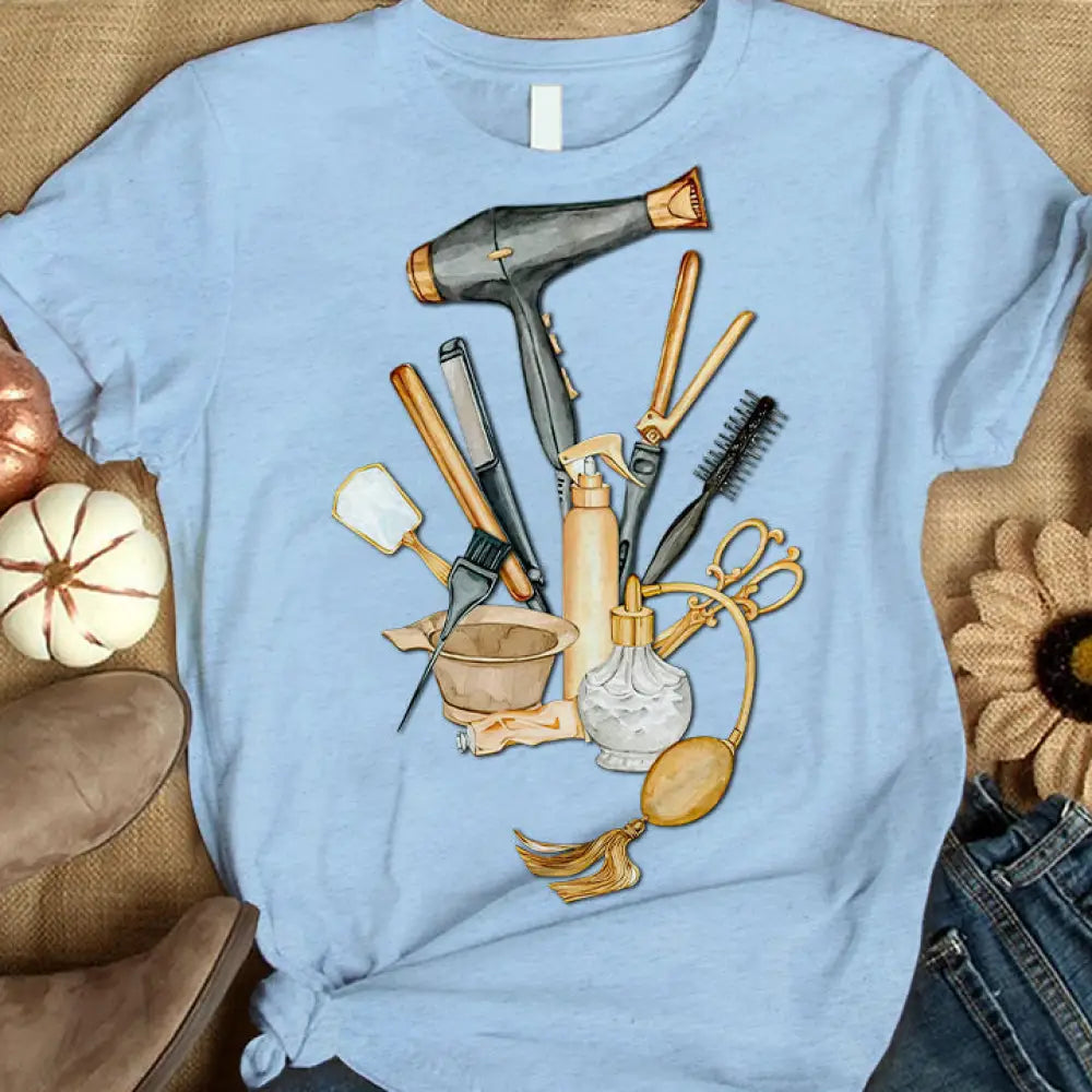 Woman T-Shirt Hairdresser Tshirt Shirt For Hairstylists Classic Tee / Blue S T-Shirt