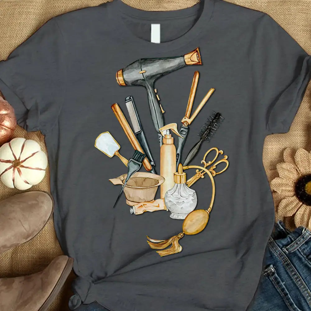 Woman T-Shirt Hairdresser Tshirt Shirt For Hairstylists Classic Tee / Dark Gray S T-Shirt
