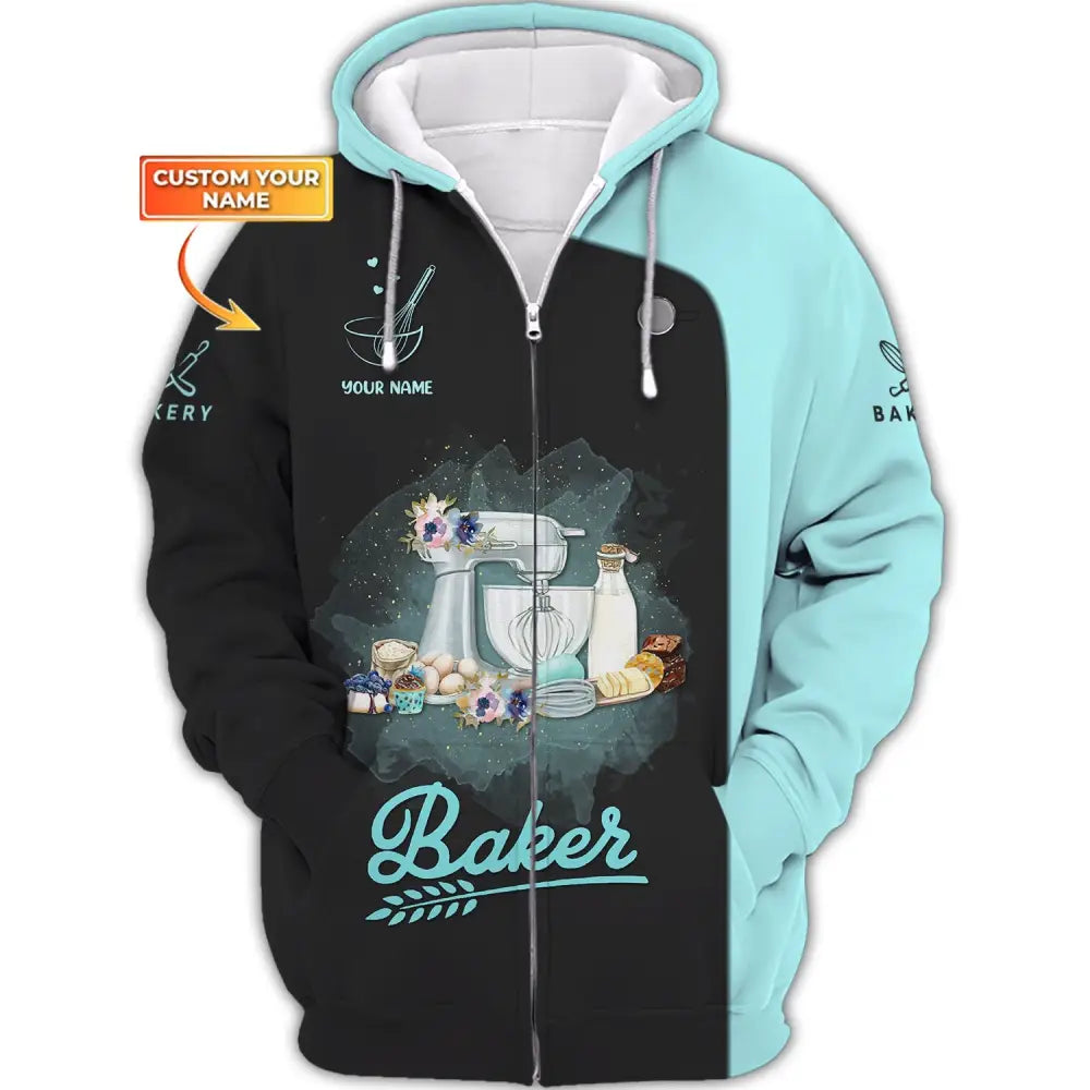 Women Shirt Baking Lover Baker Hoodie Sportwear Zipper / S T-Shirt