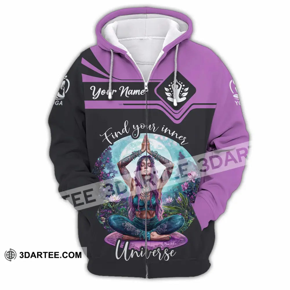 Women Shirt - Custom Find Your Inner Universe Yoga Shirt Zipper Hoodie / S T-shirt