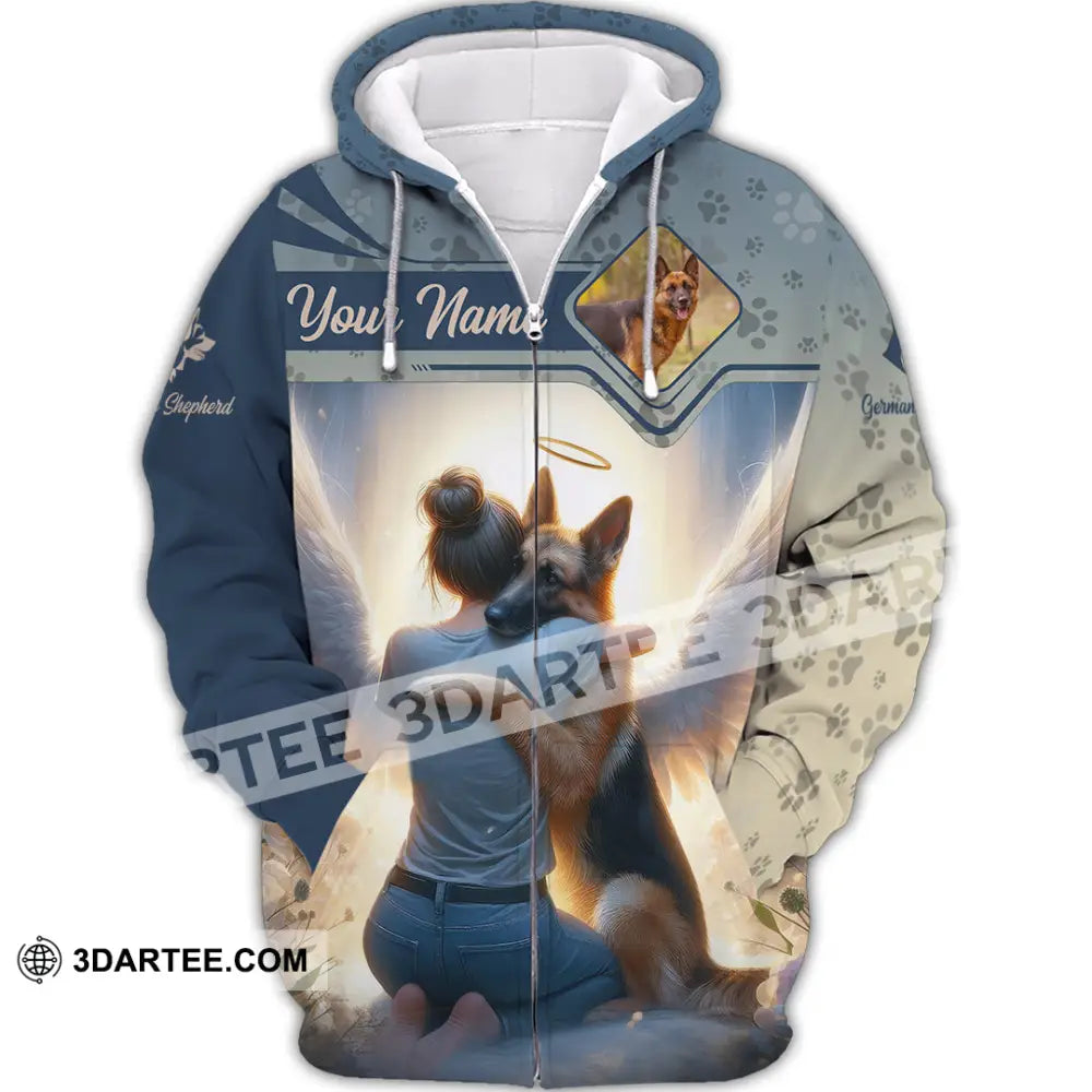 Women Shirt - Custom German Shepherd Shirt Zipper Hoodie / S T-shirt