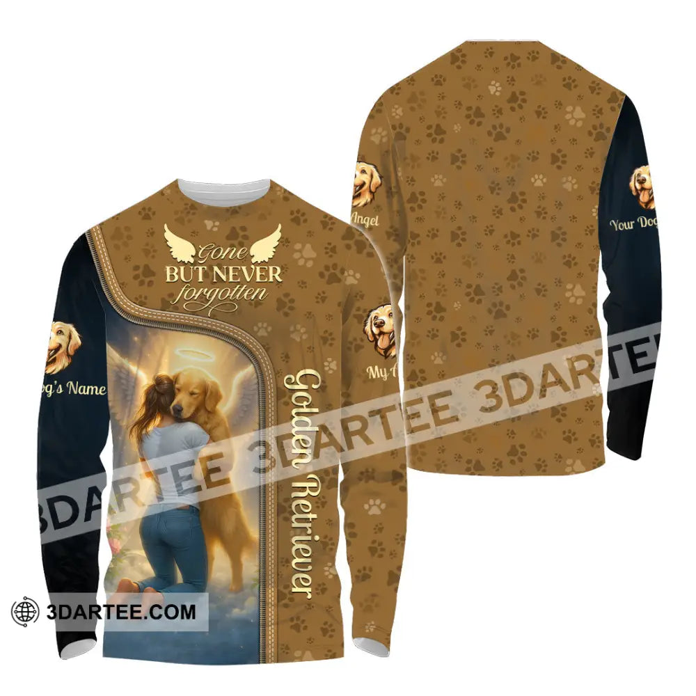 Women Shirt - Custom Golden Retriever Gone But Never Forgotten Shirt Long Sleeve Shirt / S T-shirt