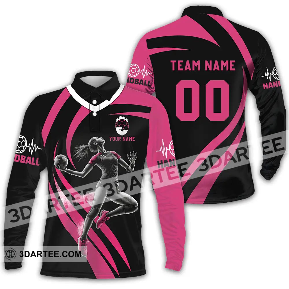 Women Shirt - Custom Handball Player Shirt Long Sleeve Polo / S T-shirt