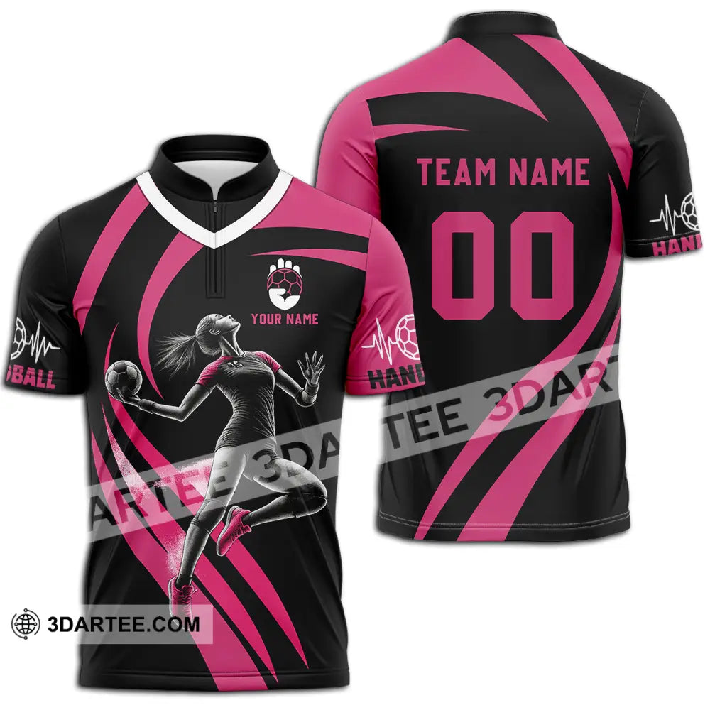 Women Shirt - Custom Handball Player Shirt Zipper Polo Shirt / S T-shirt