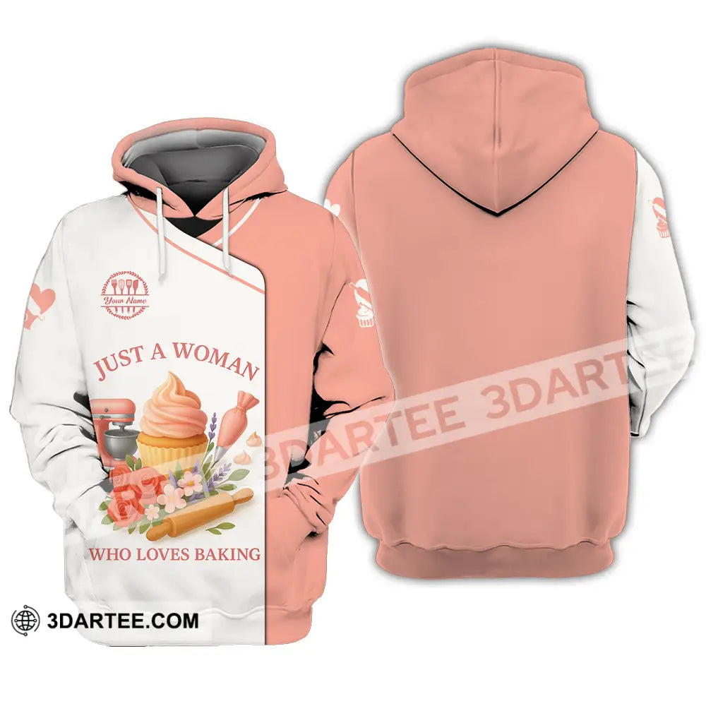 Women Shirt Custom Just A Woman Who Love Baking Shirt Hoodie / S T shirt