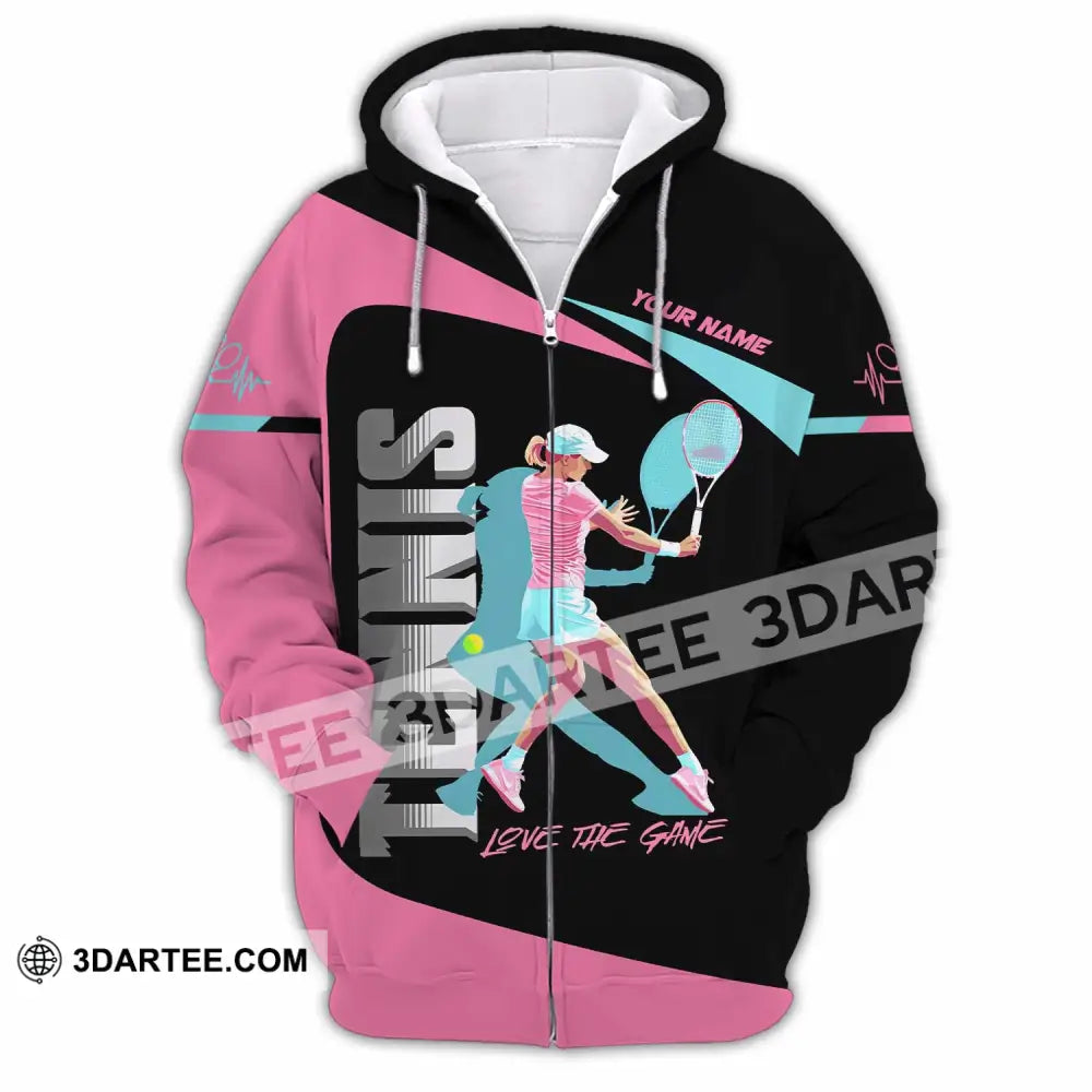 Women Shirt - Custom Love The Game Tennis Lover Shirt Zipper Hoodie / S T-shirt