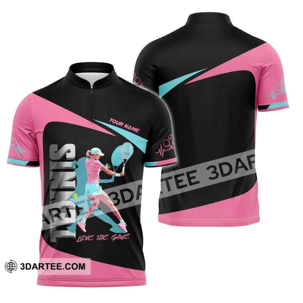 Women Shirt - Custom Love The Game Tennis Lover Shirt Zipper Polo Shirt / S T-shirt