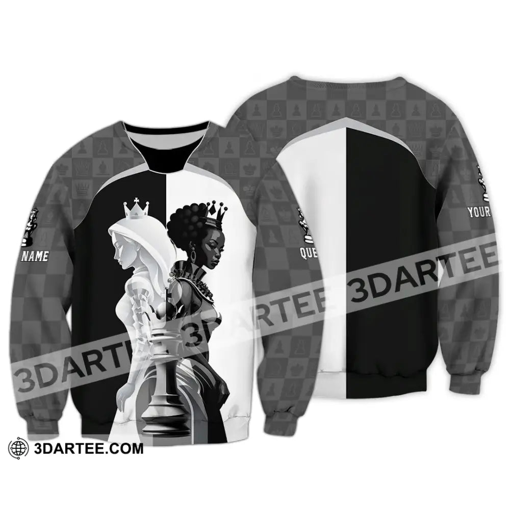 Women Shirt - Custom Queen Of Chess Shirt Long Sleeve / S T-shirt