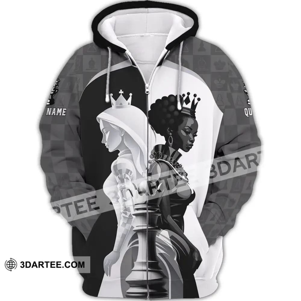 Women Shirt - Custom Queen Of Chess Shirt Zipper Hoodie / S T-shirt
