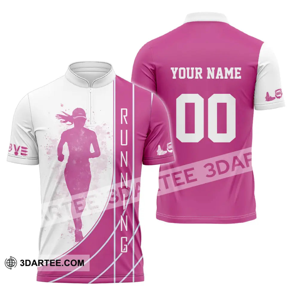Women Shirt - Custom Running Lover Shirt Zipper Polo Shirt / S T-shirt