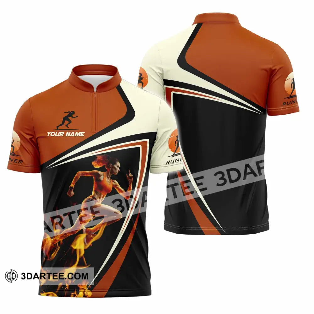 Women Shirt - Custom Running Women Runner Shirt Zipper Polo Shirt / S T-shirt