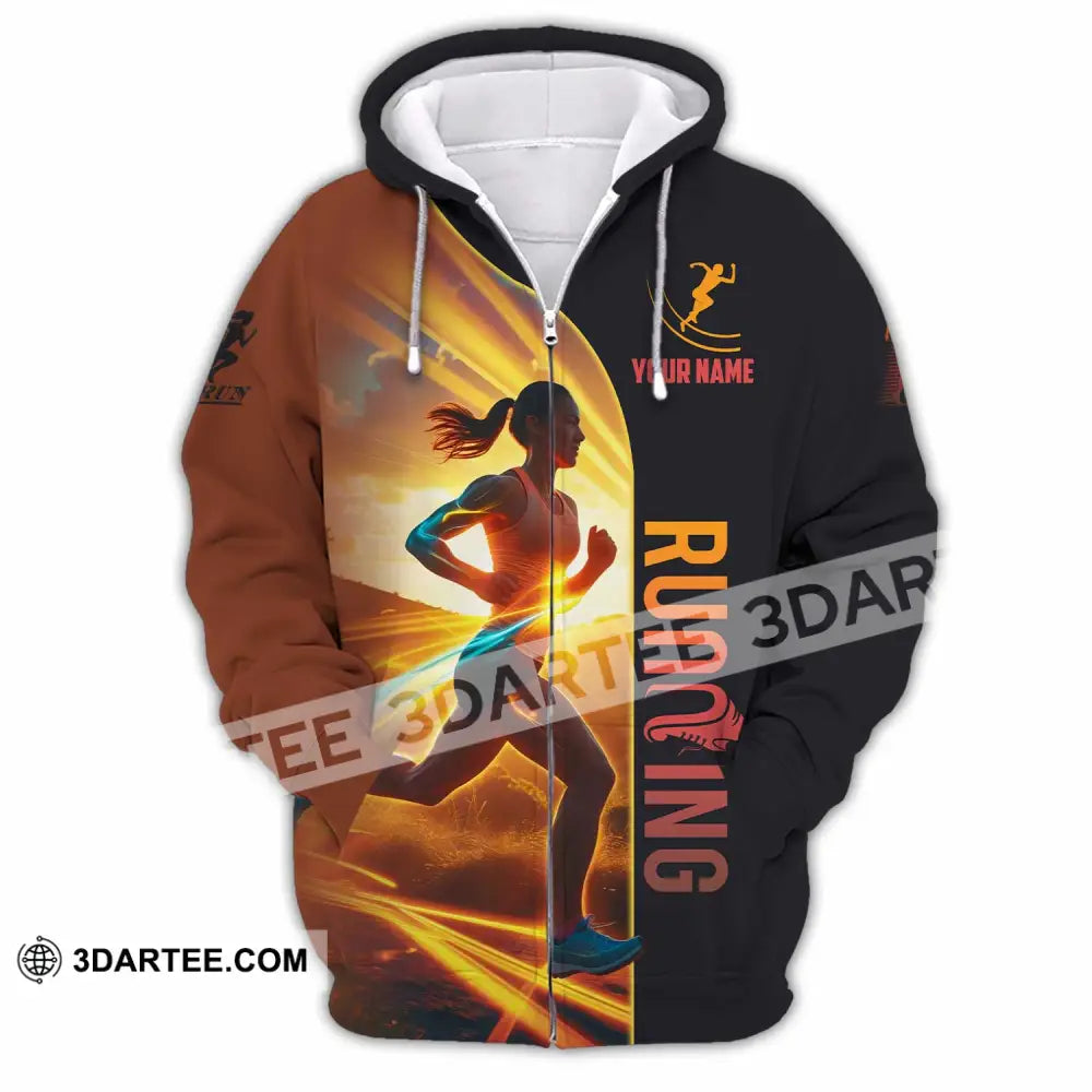 Women Shirt - Custom Running Shirt Zipper Hoodie / S T-shirt