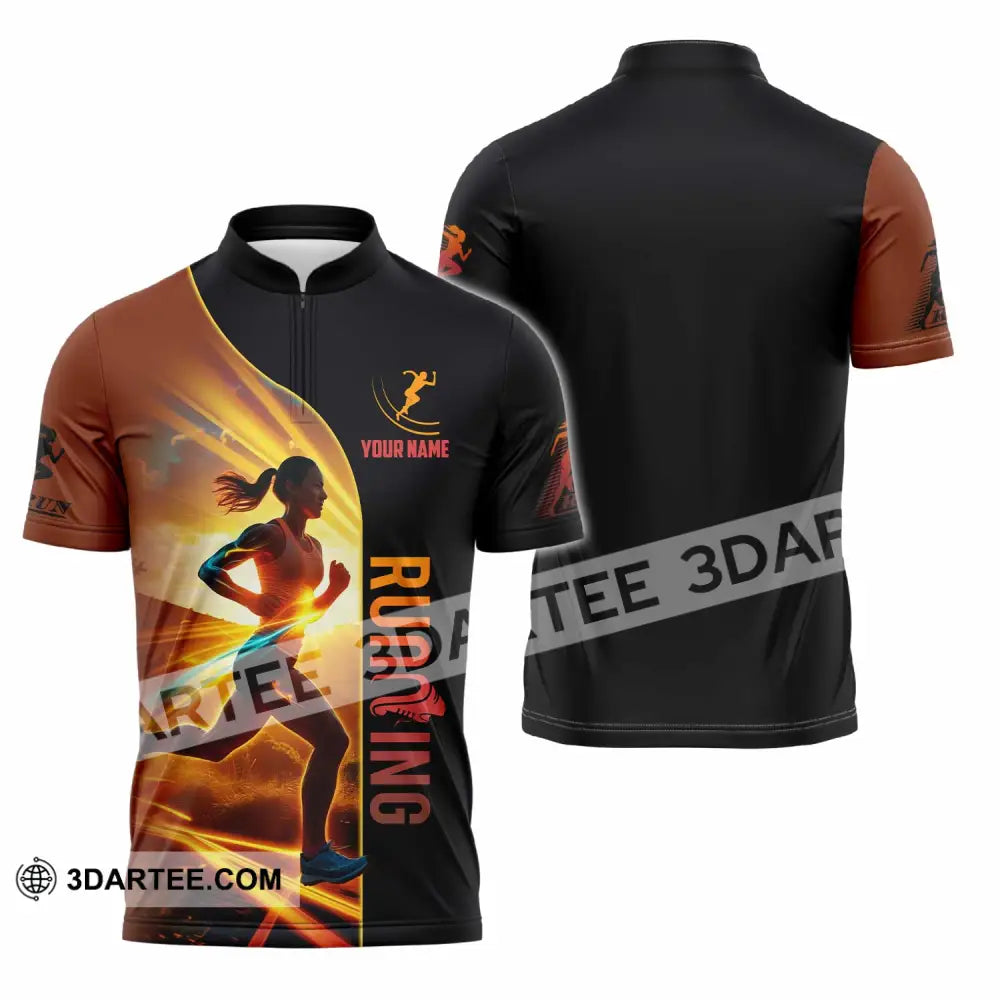 Women Shirt - Custom Running Shirt Zipper Polo Shirt / S T-shirt