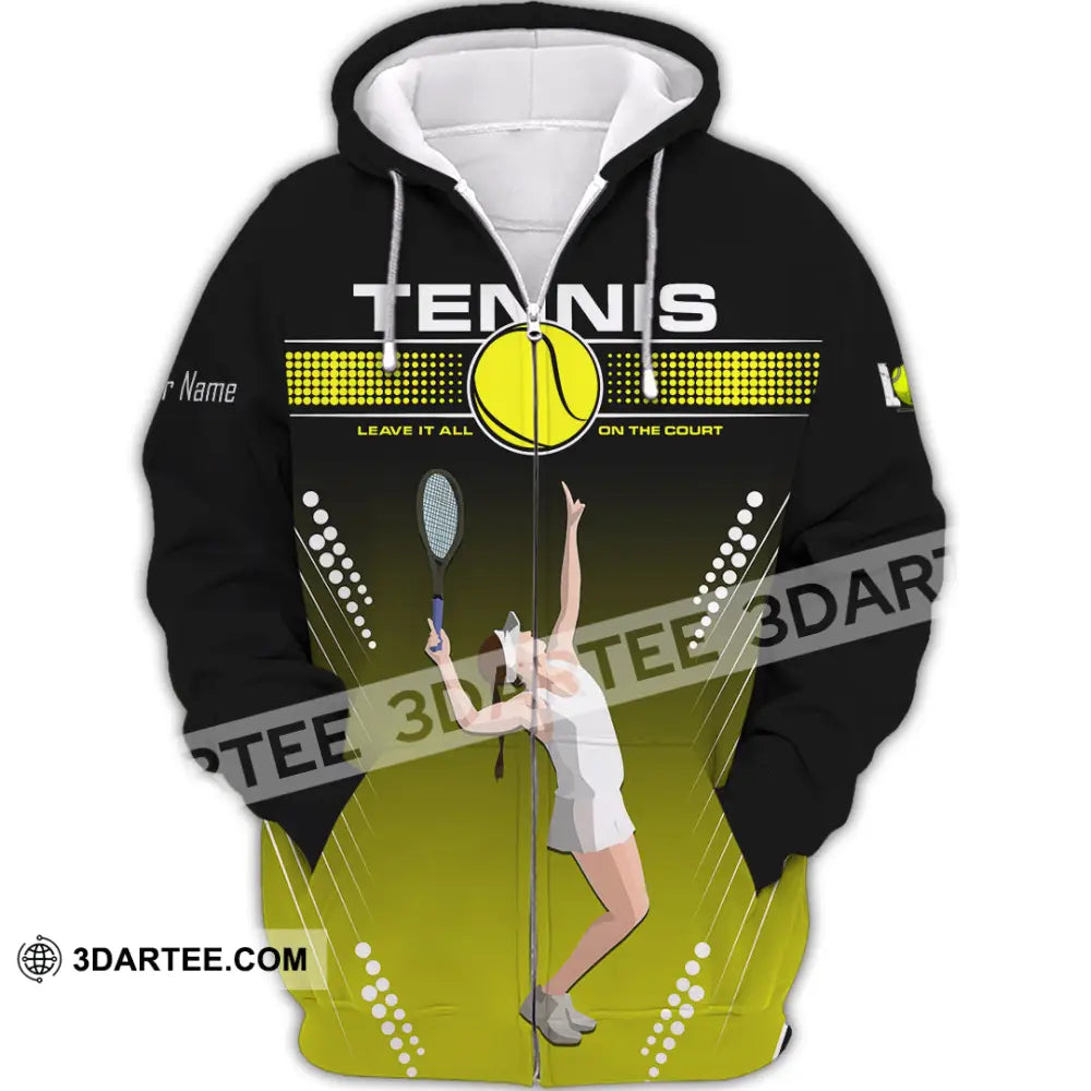 Women Shirt - Custom Tennis Player Sport Shirt Zipper Hoodie / S T-shirt