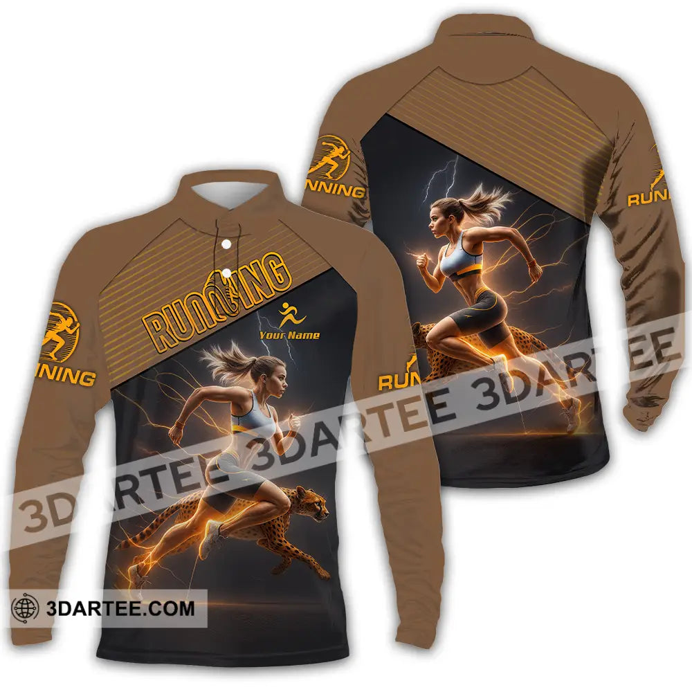 Women Shirt - Custom Woman Running Shirt Long Sleeve Polo / S T-shirt