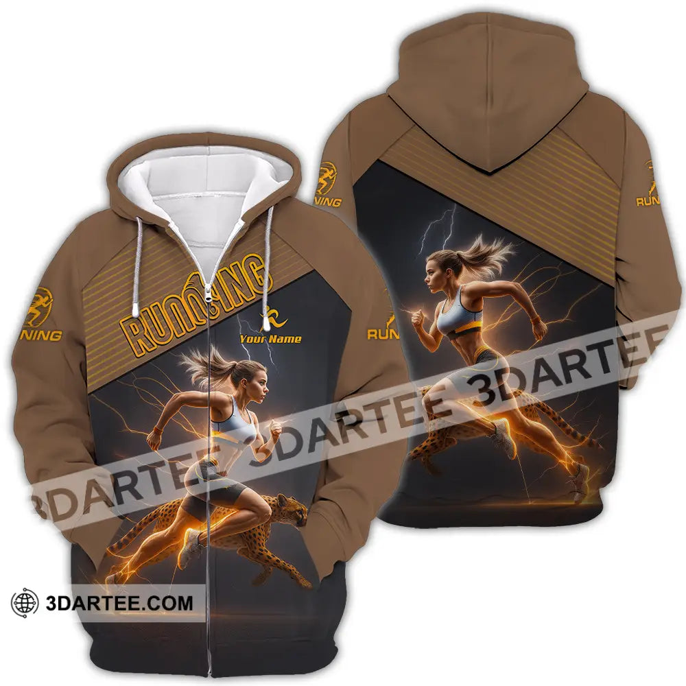 Women Shirt - Custom Woman Running Shirt Zipper Hoodie / S T-shirt