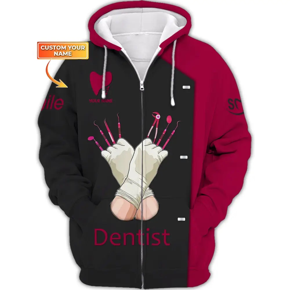 Women Shirt Dental Dentist Hoodie Sportwear Zipper / S T-Shirt